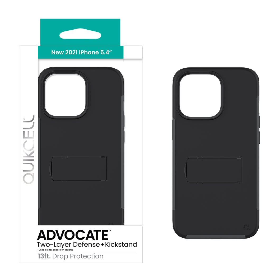 QUIKCELL ADVOCATE Dual-Layer Kickstand Case - BLACK
