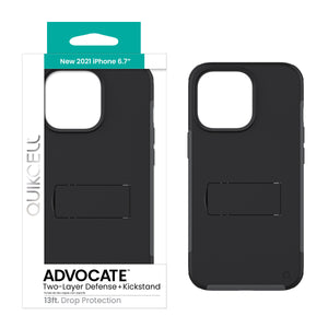 QUIKCELL ADVOCATE Dual-Layer Kickstand Case - BLACK