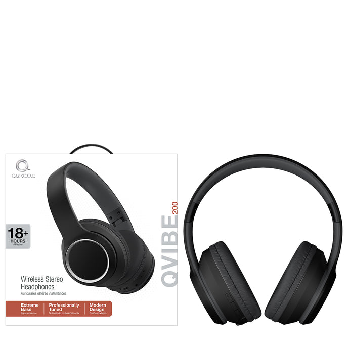 QUIKCELL QVIBE 200 On-Ear Headphones - BLACK